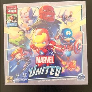 Marvel United Game with Red and Blue Heroes